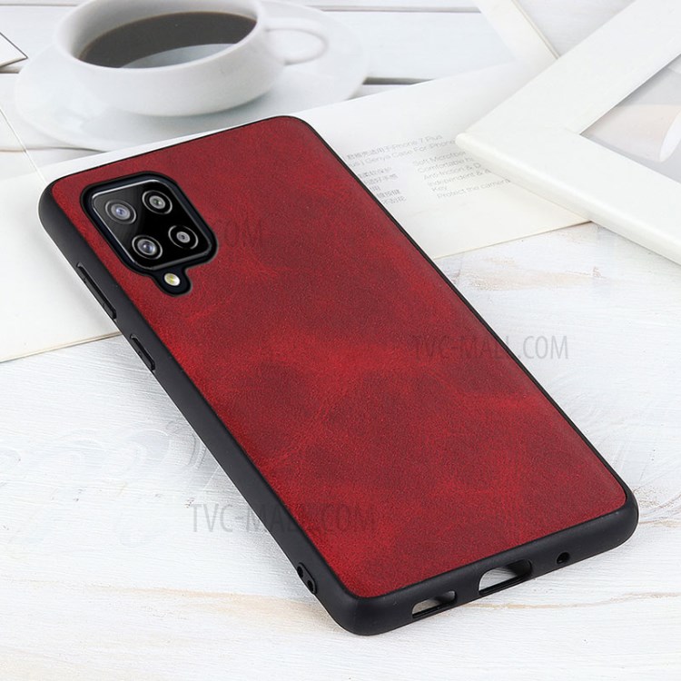 Leather Coated Back Cover Protective Case for Samsung Galaxy A42 5G - Red-2