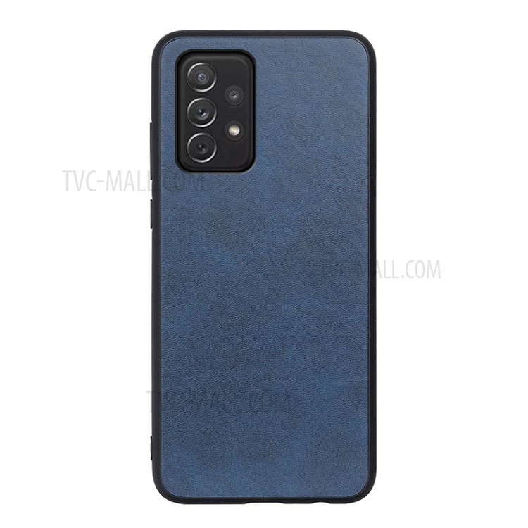 Leather Coated Phone Case Protector Shell for Samsung Galaxy A72 5G/4G - Blue-1