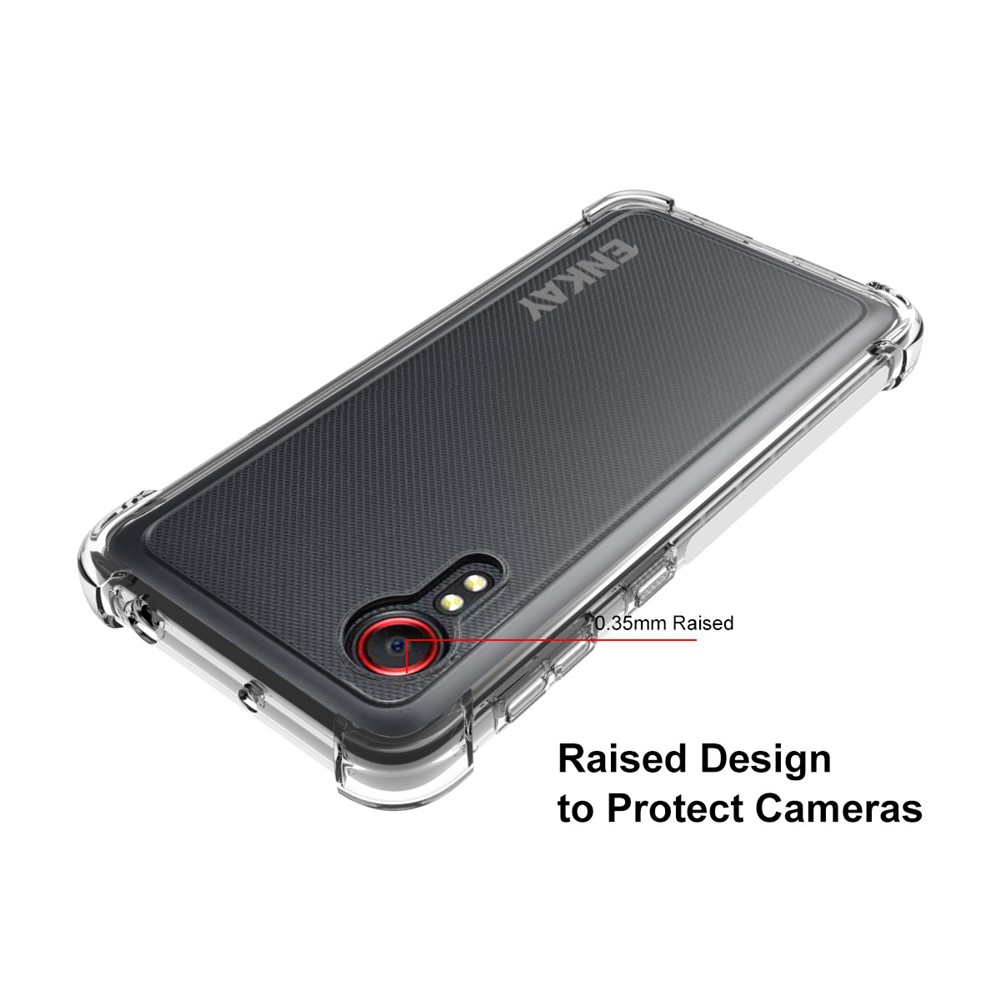 ENKAY ENK-PC109 Anti-slip Strip Design 4 Corners Thicken Airbag Flexible Transparent TPU Cover Case for Samsung Galaxy Xcover 5-3