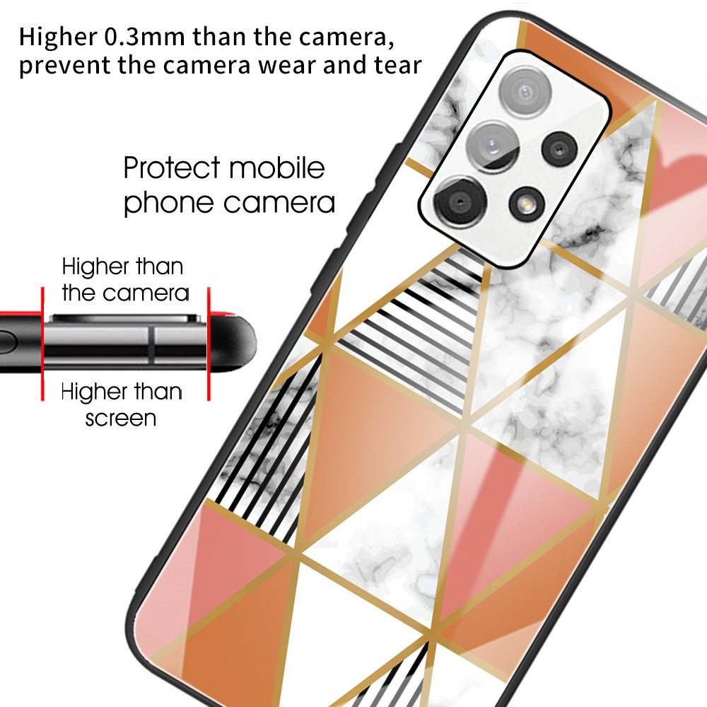 Marble Pattern Tempered Glass Phone Protective Case Shell for Samsung Galaxy A32 4G (EU Version) - Style A-3