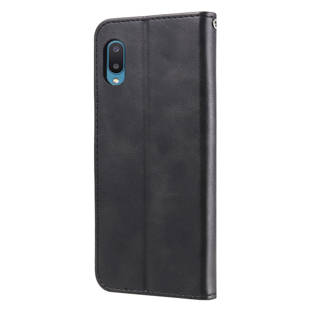 Zipper Pocket Leather Protector Wallet Stand Case for Samsung Galaxy M02/A02 - Black-10