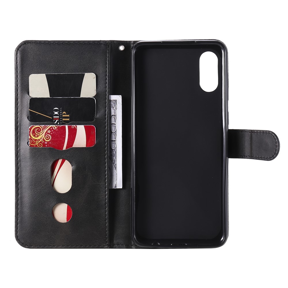 Zipper Pocket Leather Protector Wallet Stand Case for Samsung Galaxy M02/A02 - Black-6