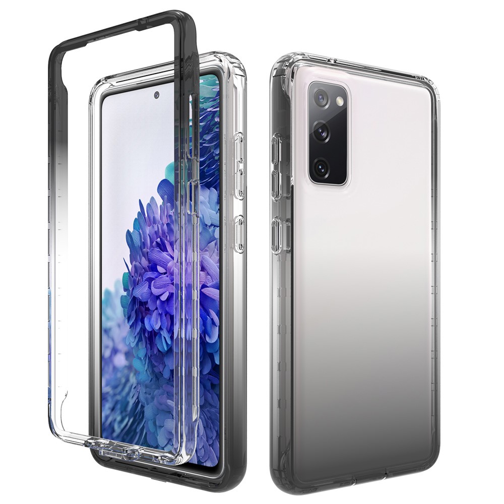 2-in-1 PC+TPU Gradient Color Design Well-Protected Phone Case for Samsung Galaxy S20 FE/S20 Fan Edition/S20 FE 5G/S20 Fan Edition 5G - Black-1