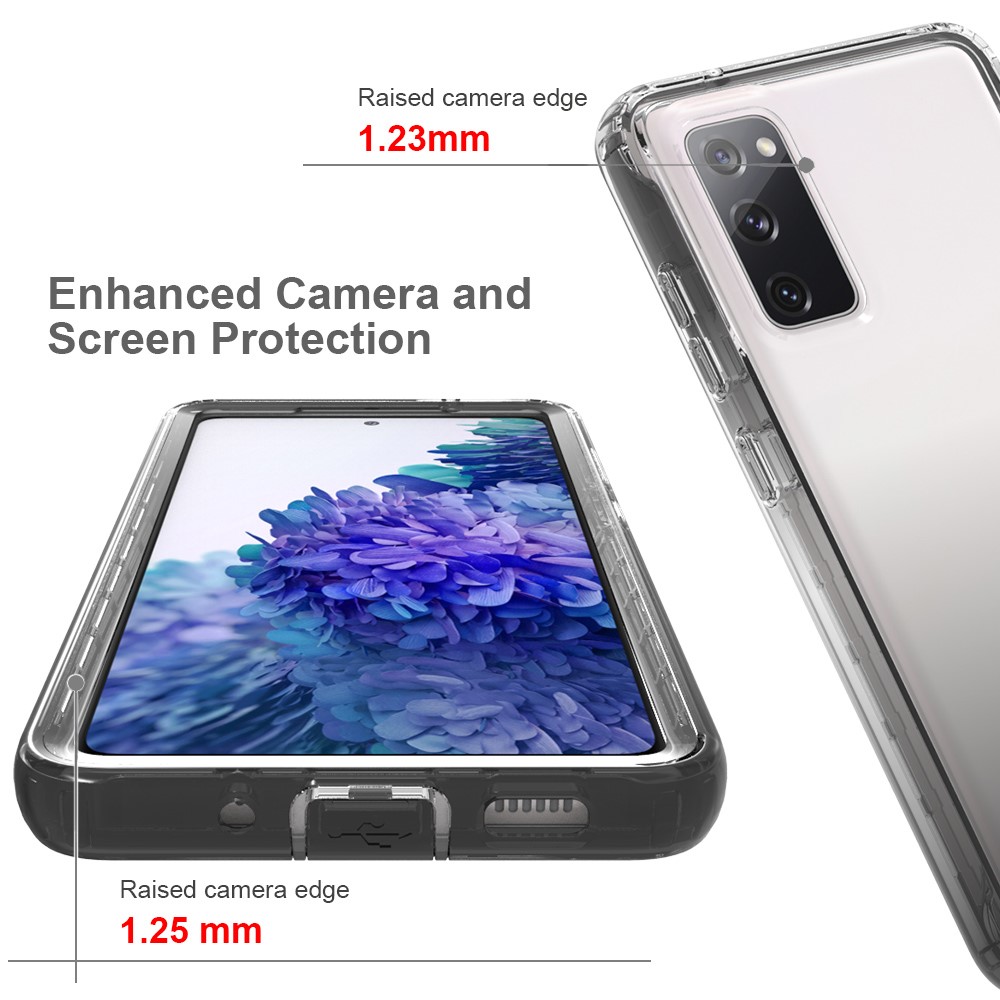 2-in-1 PC+TPU Gradient Color Design Well-Protected Phone Case for Samsung Galaxy S20 FE/S20 Fan Edition/S20 FE 5G/S20 Fan Edition 5G - Black-2