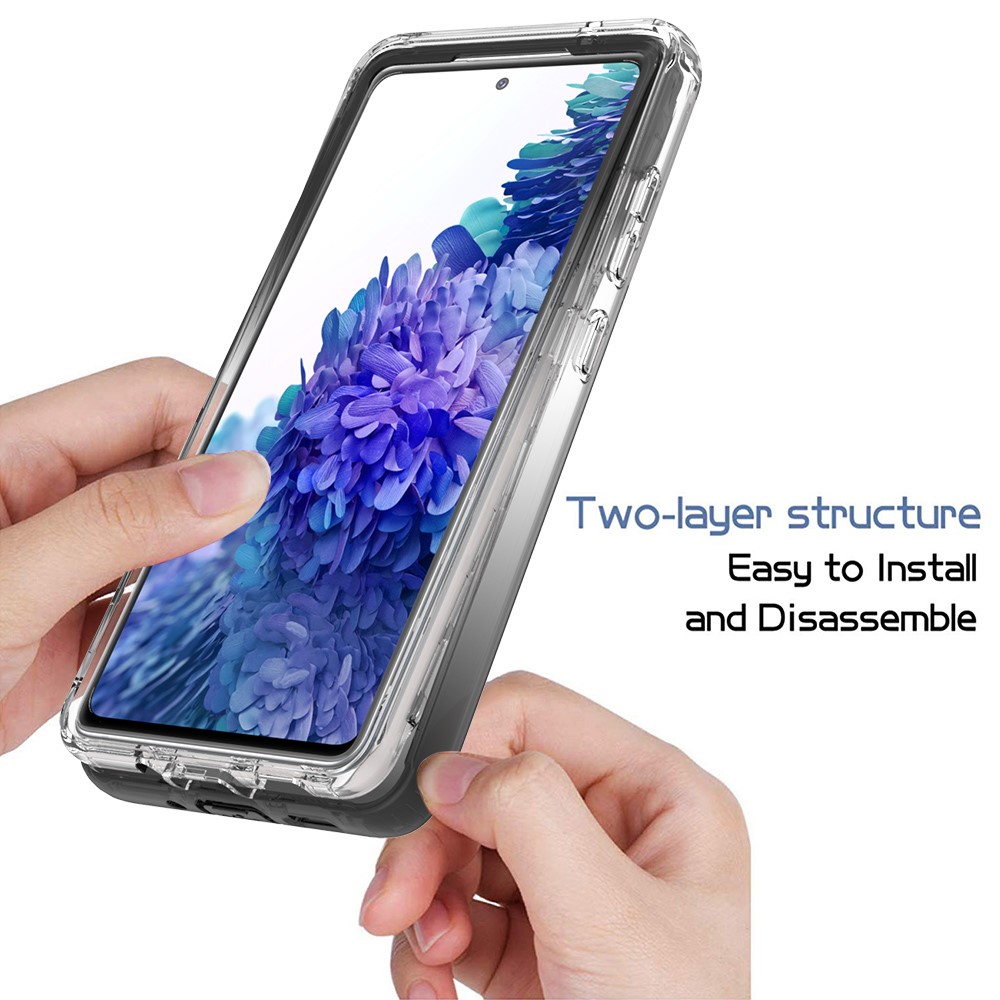 2-in-1 PC+TPU Gradient Color Design Well-Protected Phone Case for Samsung Galaxy S20 FE/S20 Fan Edition/S20 FE 5G/S20 Fan Edition 5G - Black-5