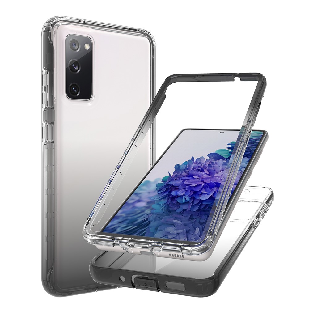 2-in-1 PC+TPU Gradient Color Design Well-Protected Phone Case for Samsung Galaxy S20 FE/S20 Fan Edition/S20 FE 5G/S20 Fan Edition 5G - Black-6