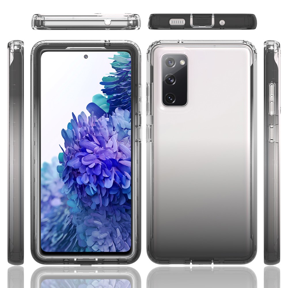 2-in-1 PC+TPU Gradient Color Design Well-Protected Phone Case for Samsung Galaxy S20 FE/S20 Fan Edition/S20 FE 5G/S20 Fan Edition 5G - Black-8