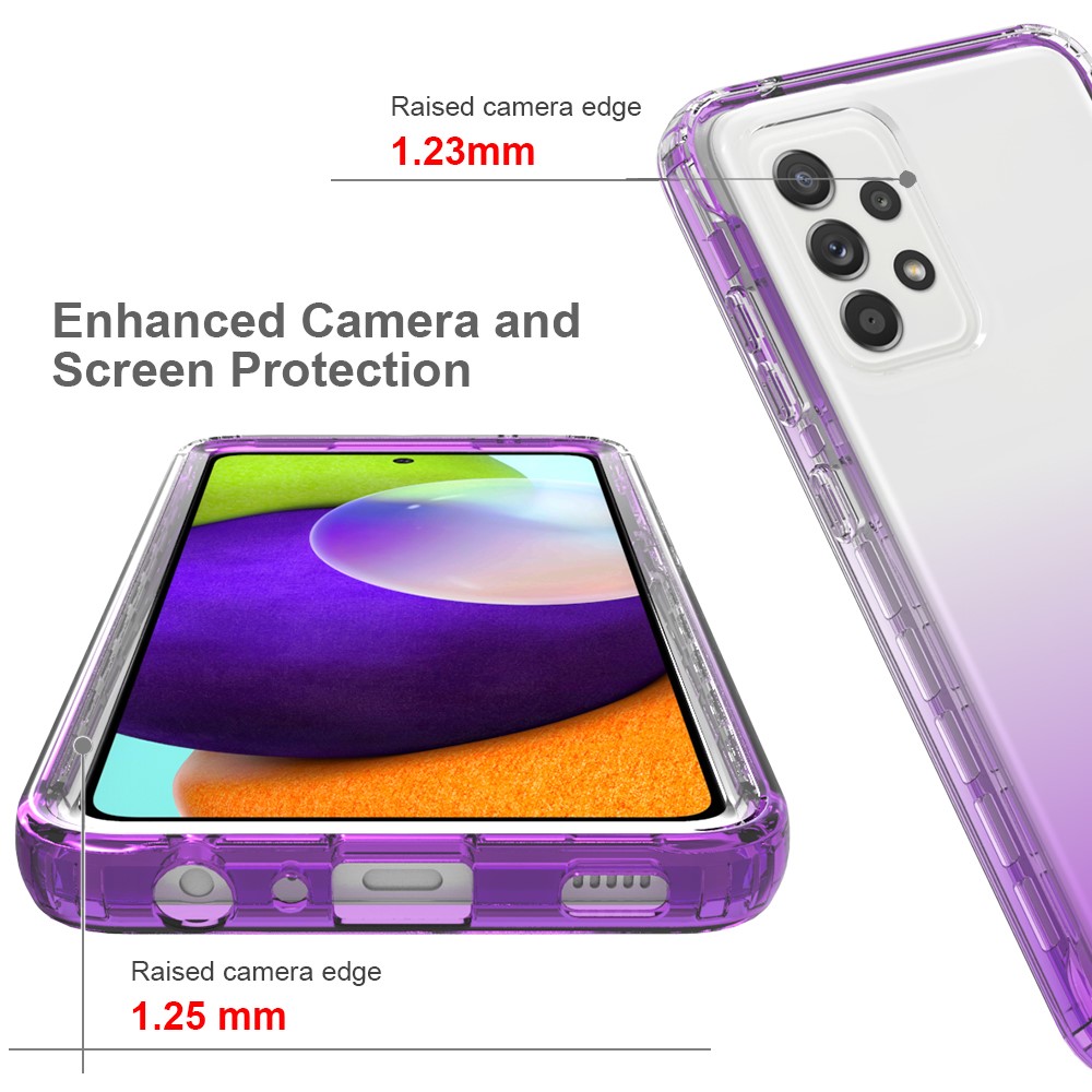 2-in-1 Gradient Color Design PC+TPU Phone Case for Samsung Galaxy A52 4G/5G - Purple-2