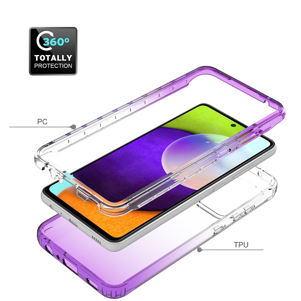 2-in-1 Gradient Color Design PC+TPU Phone Case for Samsung Galaxy A52 4G/5G - Purple-3
