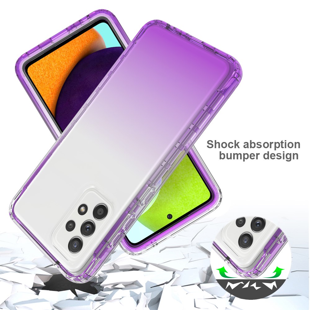 2-in-1 Gradient Color Design PC+TPU Phone Case for Samsung Galaxy A52 4G/5G - Purple-4