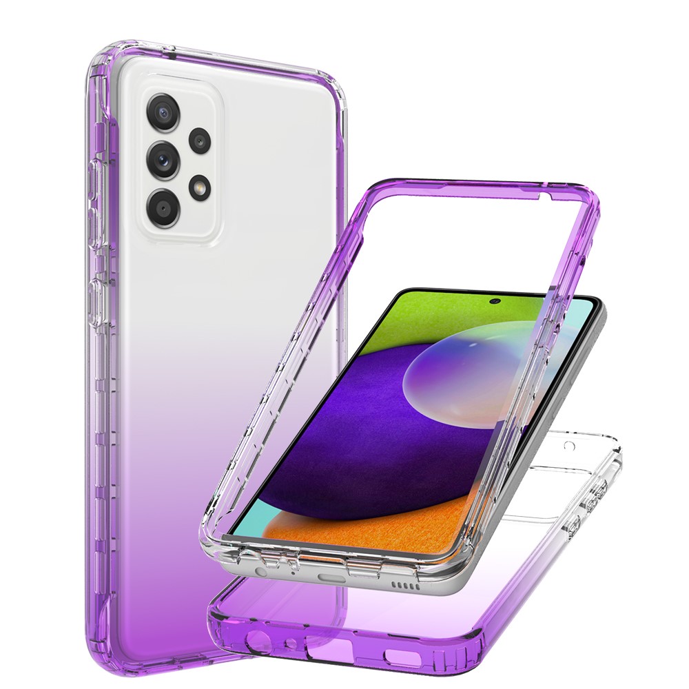 2-in-1 Gradient Color Design PC+TPU Phone Case for Samsung Galaxy A52 4G/5G - Purple-6