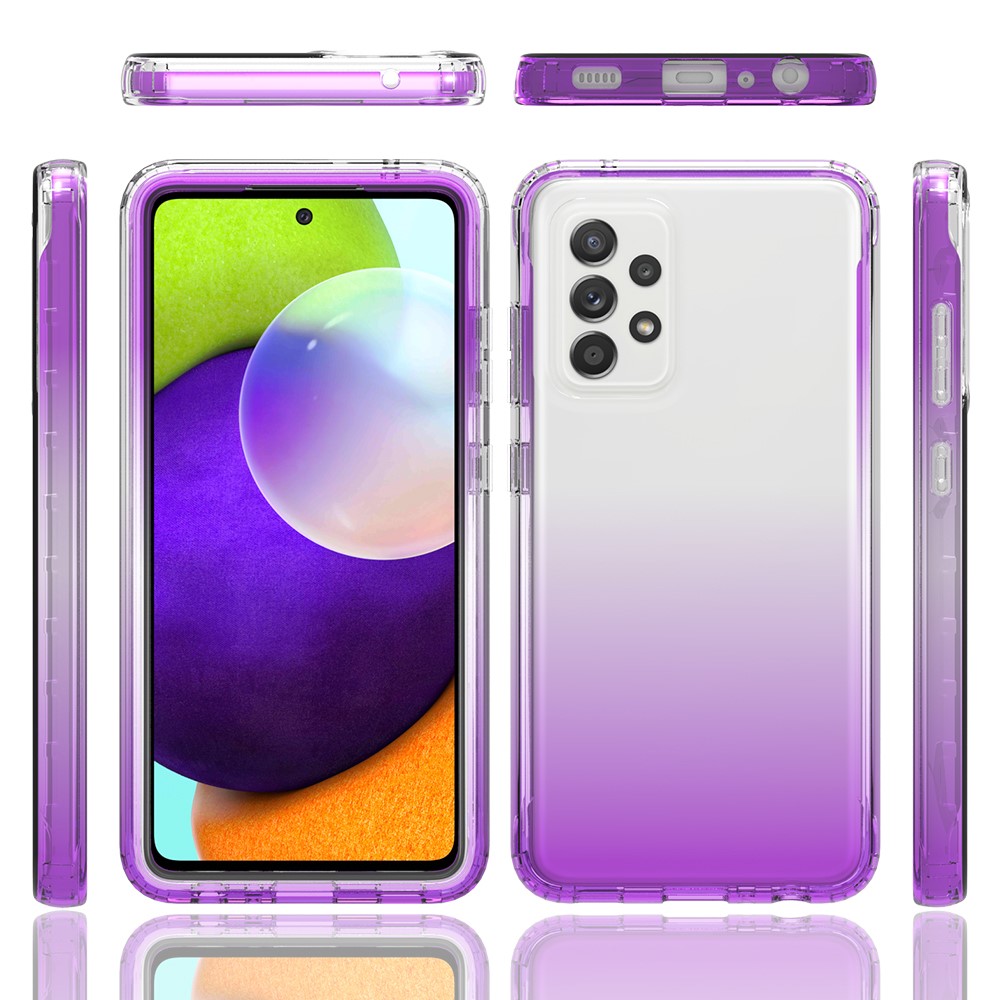 2-in-1 Gradient Color Design PC+TPU Phone Case for Samsung Galaxy A52 4G/5G - Purple-8