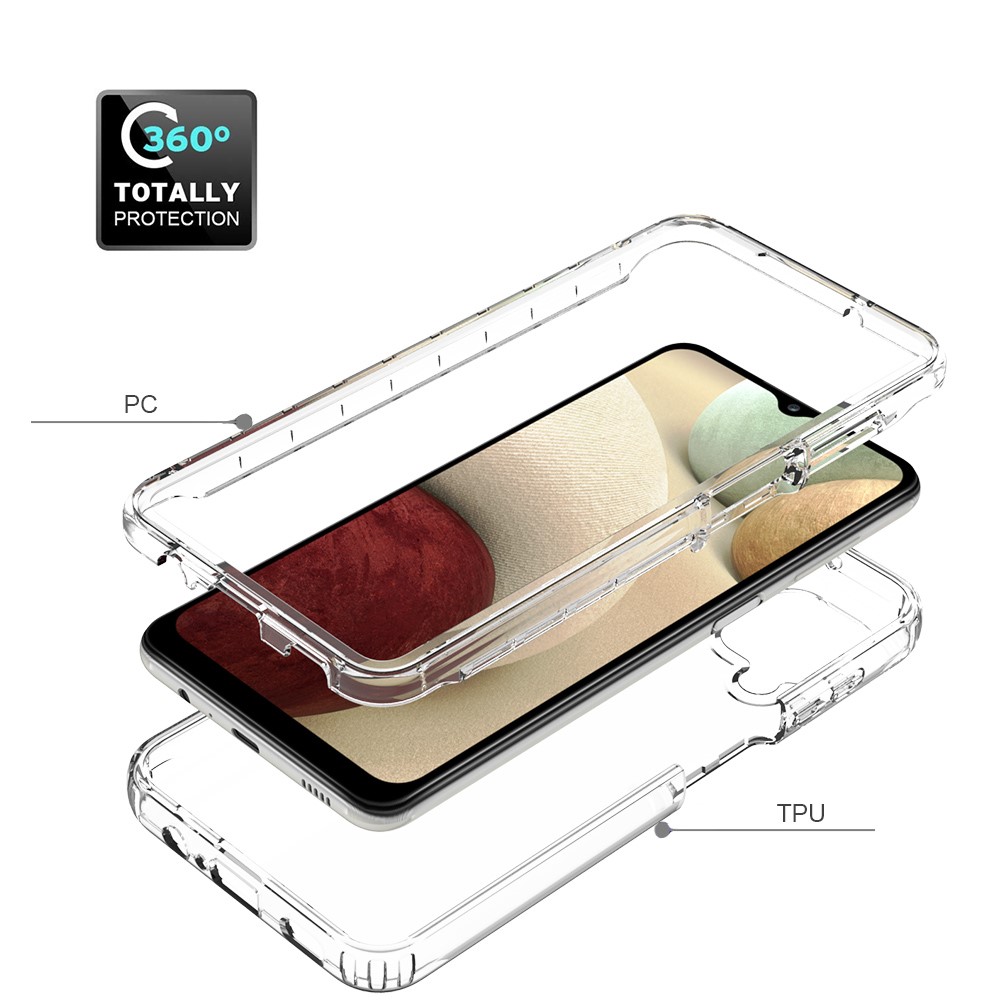 Gradient Color Design 2-in-1 PC+TPU Phone Case for Samsung Galaxy A12 - Transparent-3