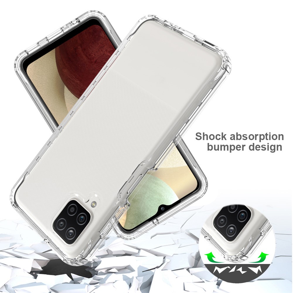 Gradient Color Design 2-in-1 PC+TPU Phone Case for Samsung Galaxy A12 - Transparent-4