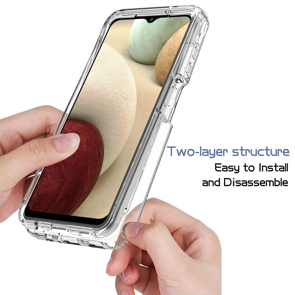 Gradient Color Design 2-in-1 PC+TPU Phone Case for Samsung Galaxy A12 - Transparent-5