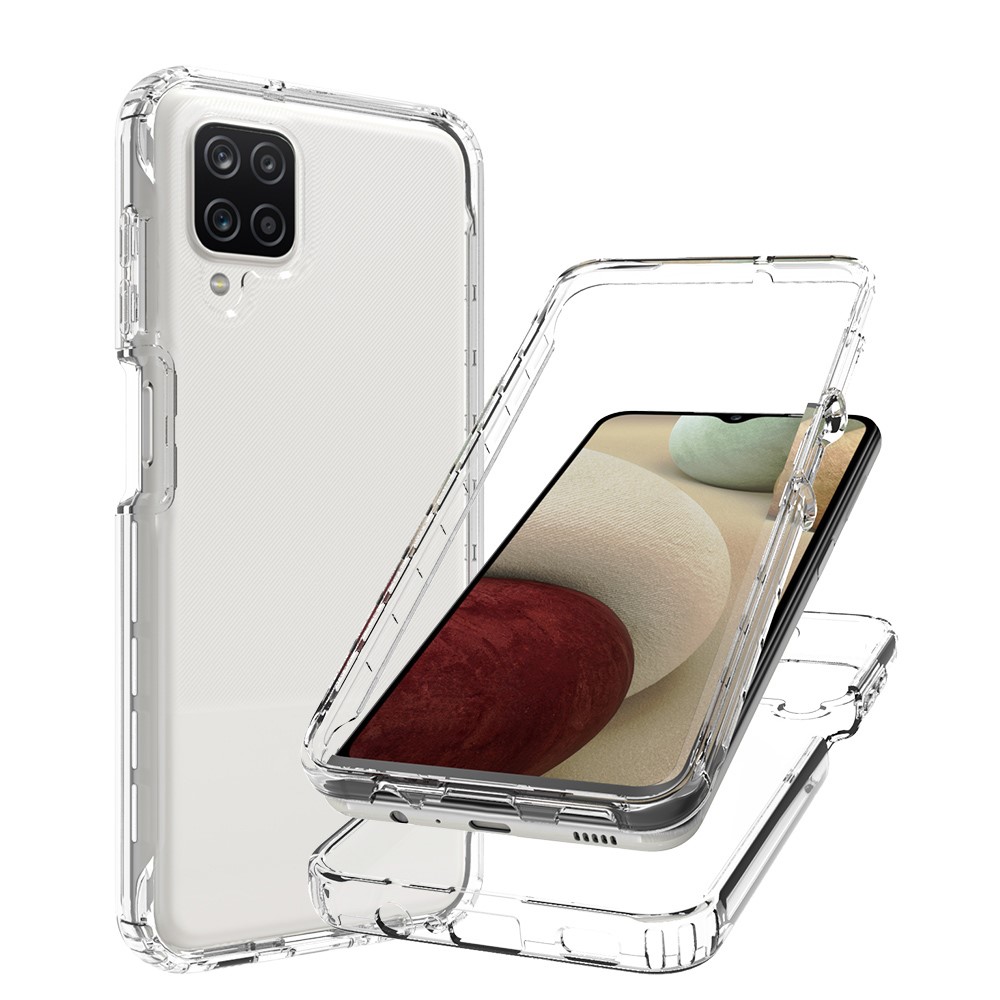 Gradient Color Design 2-in-1 PC+TPU Phone Case for Samsung Galaxy A12 - Transparent-6