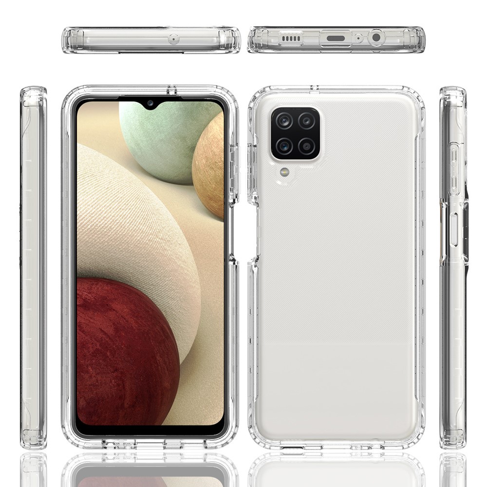 Gradient Color Design 2-in-1 PC+TPU Phone Case for Samsung Galaxy A12 - Transparent-8