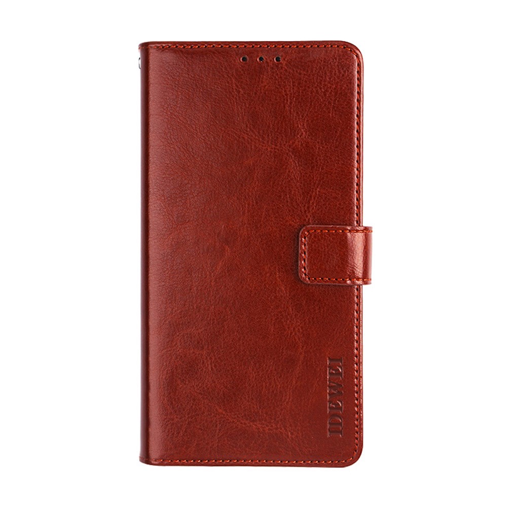 IDEWEI Folio Flip Crazy Horse Textur Leder Mobile Gehäuse Mit Wallet Stand Für Samsung Galaxy Xcover 5 - Braun