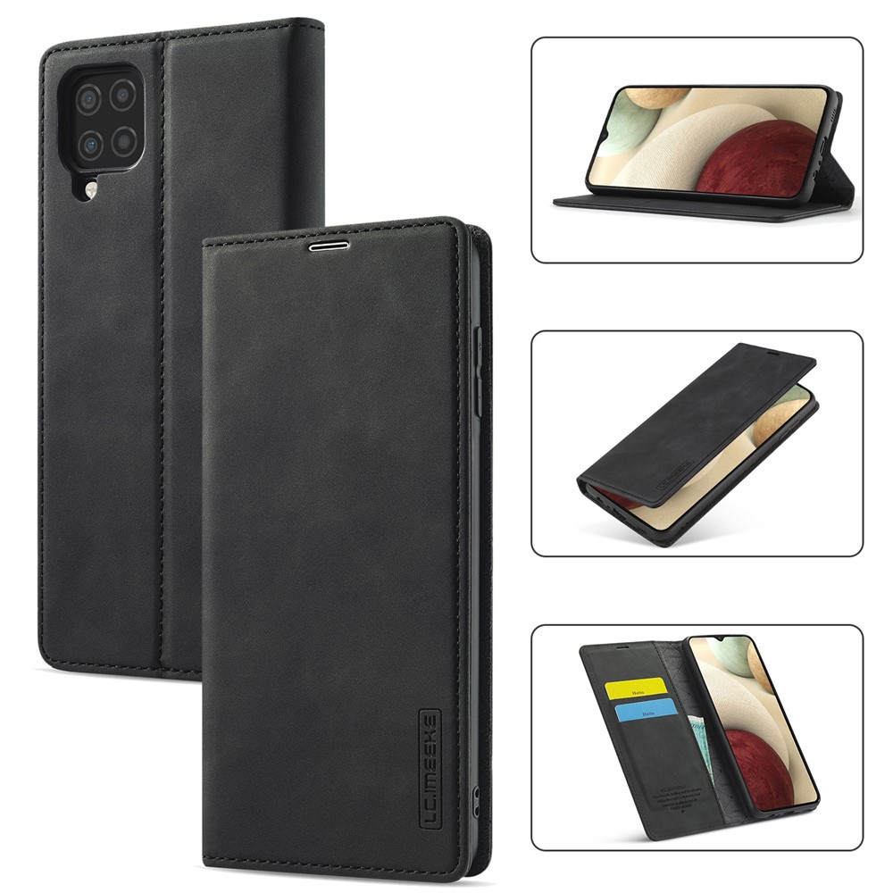 LC.IMEEKE LC Strong Magnetic Series Auto-absorbed Leather Wallet Stand Phone Protective Shell for Samsung Galaxy A42 5G - Black-11