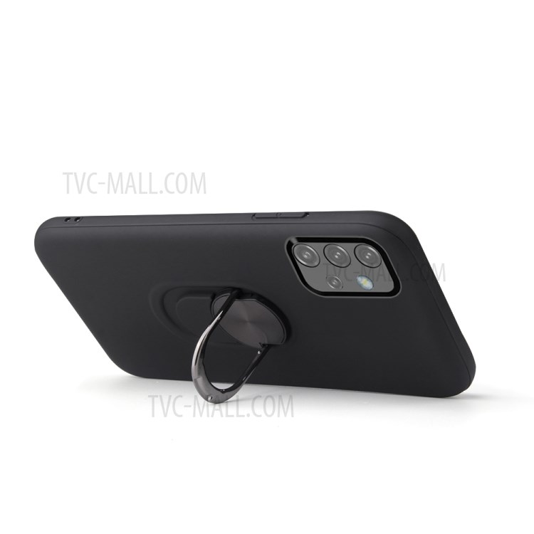 Detachable PC + TPU Hybrid Phone Protective Case with Finger Ring Kickstand for Samsung Galaxy A32 5G - Black-2