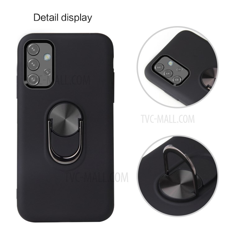 Detachable PC + TPU Hybrid Phone Protective Case with Finger Ring Kickstand for Samsung Galaxy A32 5G - Red-6
