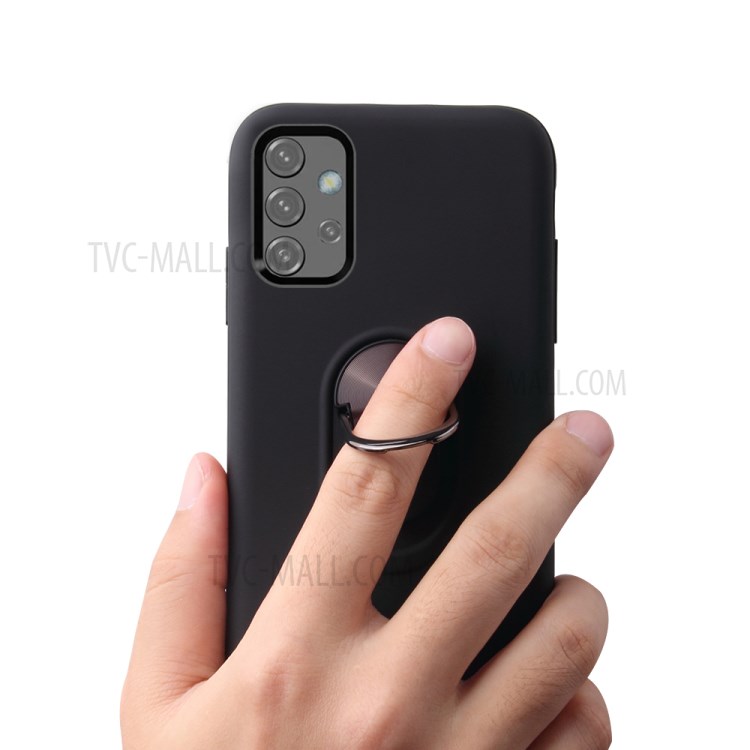Detachable PC + TPU Hybrid Phone Protective Case with Finger Ring Kickstand for Samsung Galaxy A32 5G - Rose Gold-3