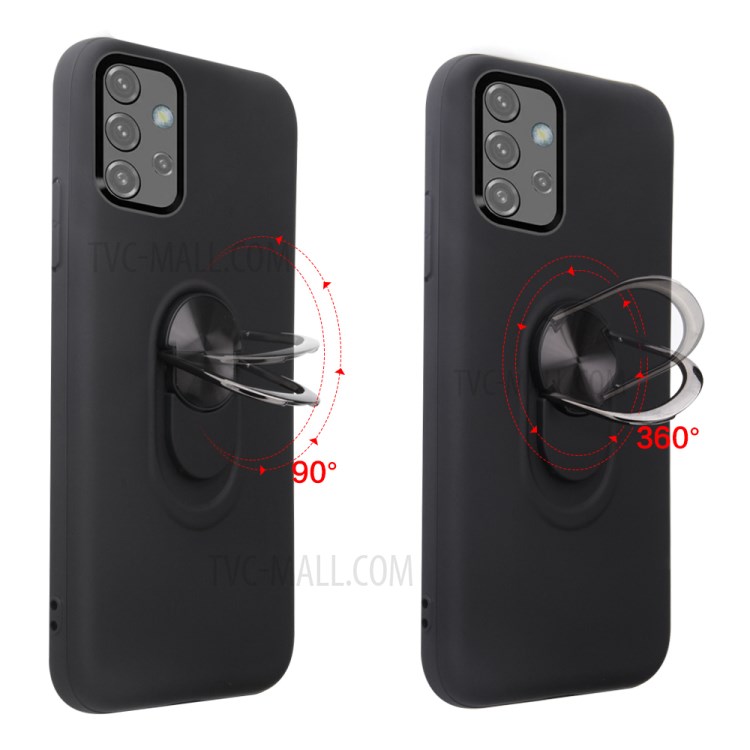 Detachable PC + TPU Hybrid Phone Protective Case with Finger Ring Kickstand for Samsung Galaxy A32 5G - Rose Gold-4
