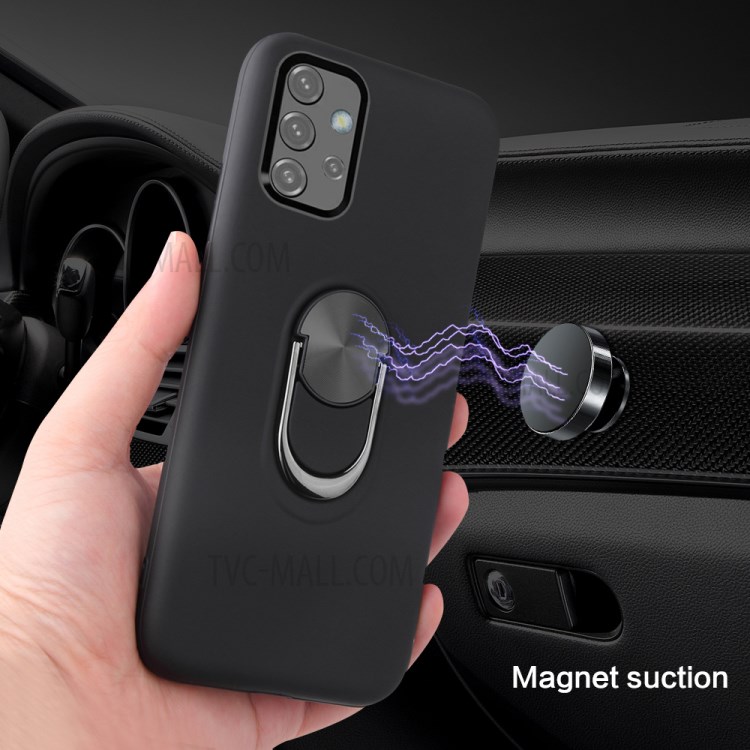 Detachable PC + TPU Hybrid Phone Protective Case with Finger Ring Kickstand for Samsung Galaxy A32 5G - Rose Gold-8