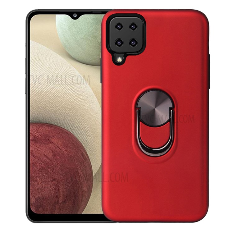 Detachable PC + TPU Hybrid Case with 360 Degree Rotatable Finger Ring Kickstand for Samsung Galaxy A42 5G - Red-1