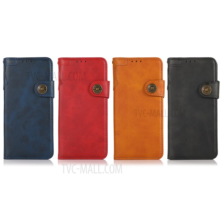 KHAZNEH Shockproof PU Leather Stand Wallet Phone Cover Case with Hand Strap for Samsung Galaxy S21 FE - Red-10