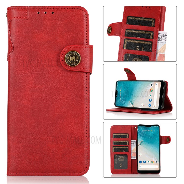 KHAZNEH Shockproof PU Leather Stand Wallet Phone Cover Case with Hand Strap for Samsung Galaxy S21 FE - Red-8