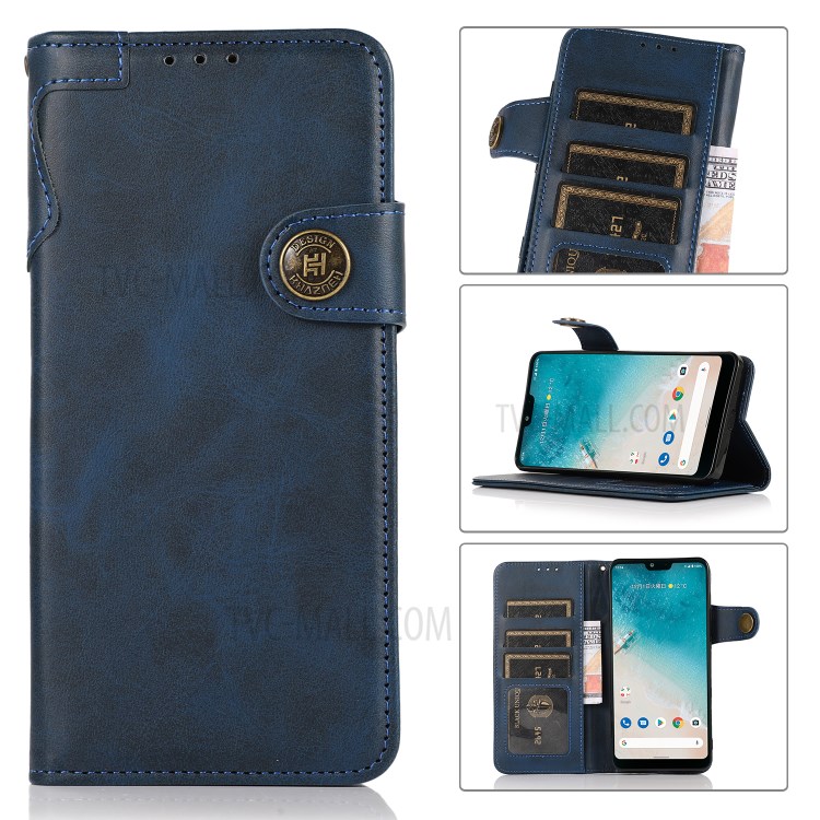 KHAZNEH Shockproof PU Leather Stand Wallet Phone Cover Case with Hand Strap for Samsung Galaxy S21 FE - Blue-8