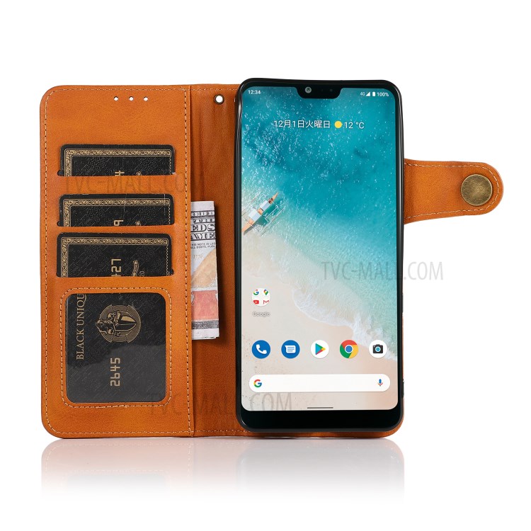 KHAZNEH Shockproof PU Leather Stand Wallet Phone Cover Case with Hand Strap for Samsung Galaxy S21 FE - Brown-6
