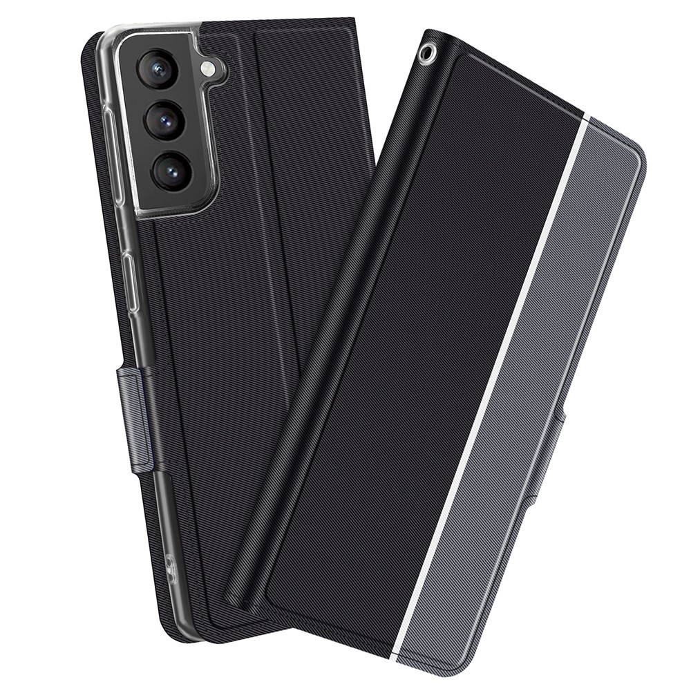 BaiYu Series Fashion Leather Cover for Samsung Galaxy S21+ 5G Protective Card Holder Case Stand - Black-1