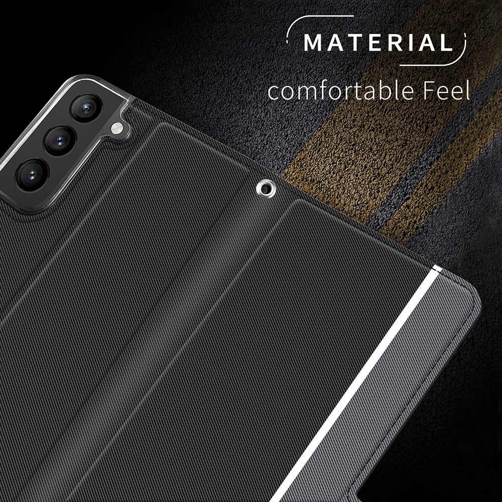 BaiYu Series Fashion Leather Cover for Samsung Galaxy S21+ 5G Protective Card Holder Case Stand - Black-7