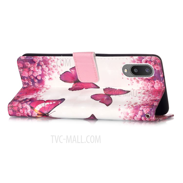 Pattern Printing Wallet Design Leather Phone Stand Case with Lanyard for Samsung Galaxy A02/M02 - Rose Butterfly-4