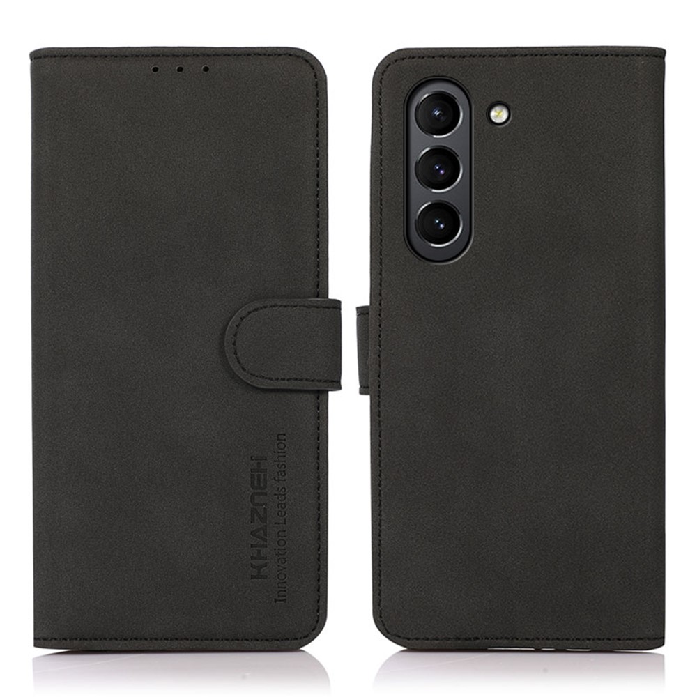 KHAZNEH Wallet Stand Design Leather Cover Case for Samsung Galaxy S21 FE / S21 Fan Edition - Black-1