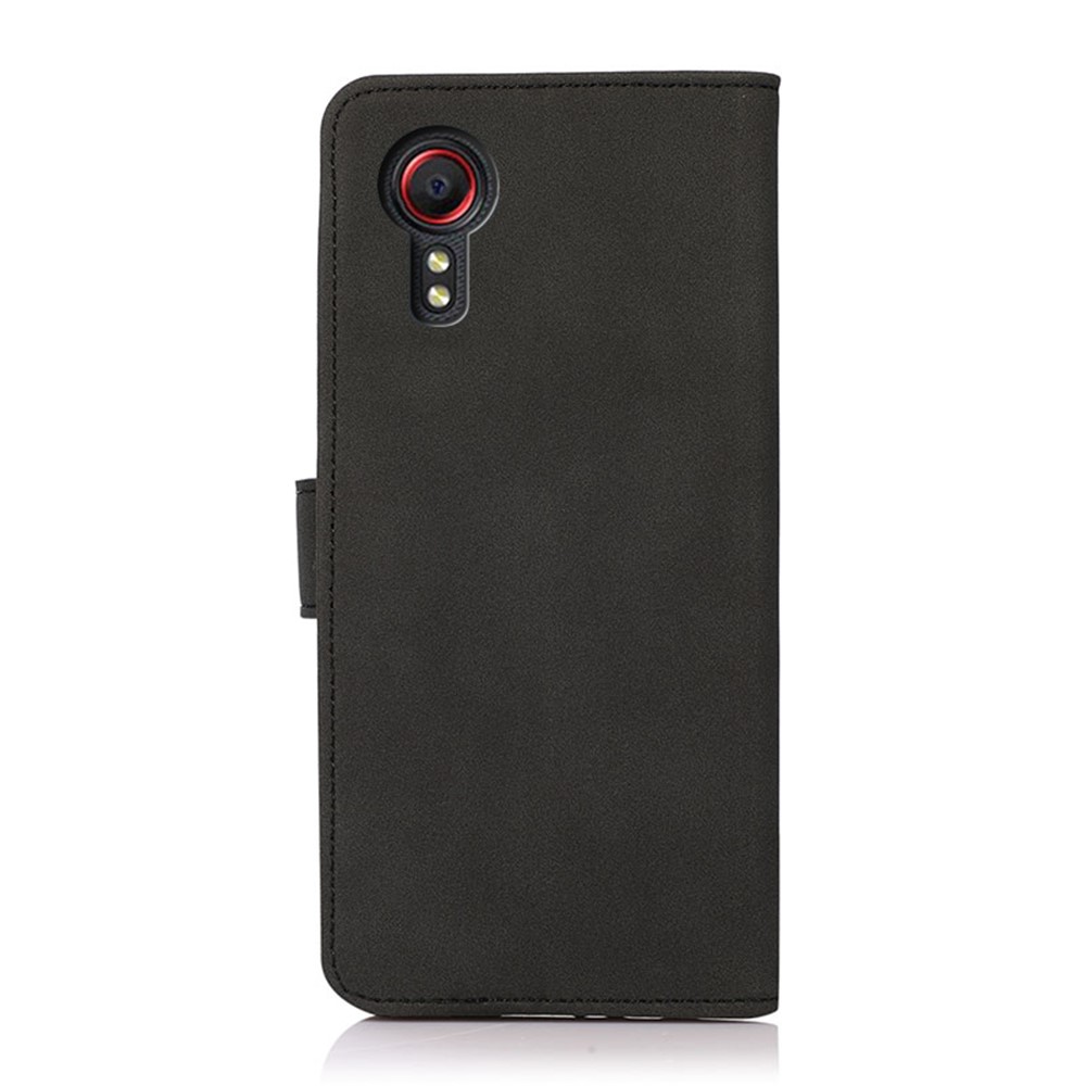 KHAZNEH Quality Phone Case Stand Wallet Leather Cover Phone Case for Samsung Galaxy Xcover 5 - Black-3