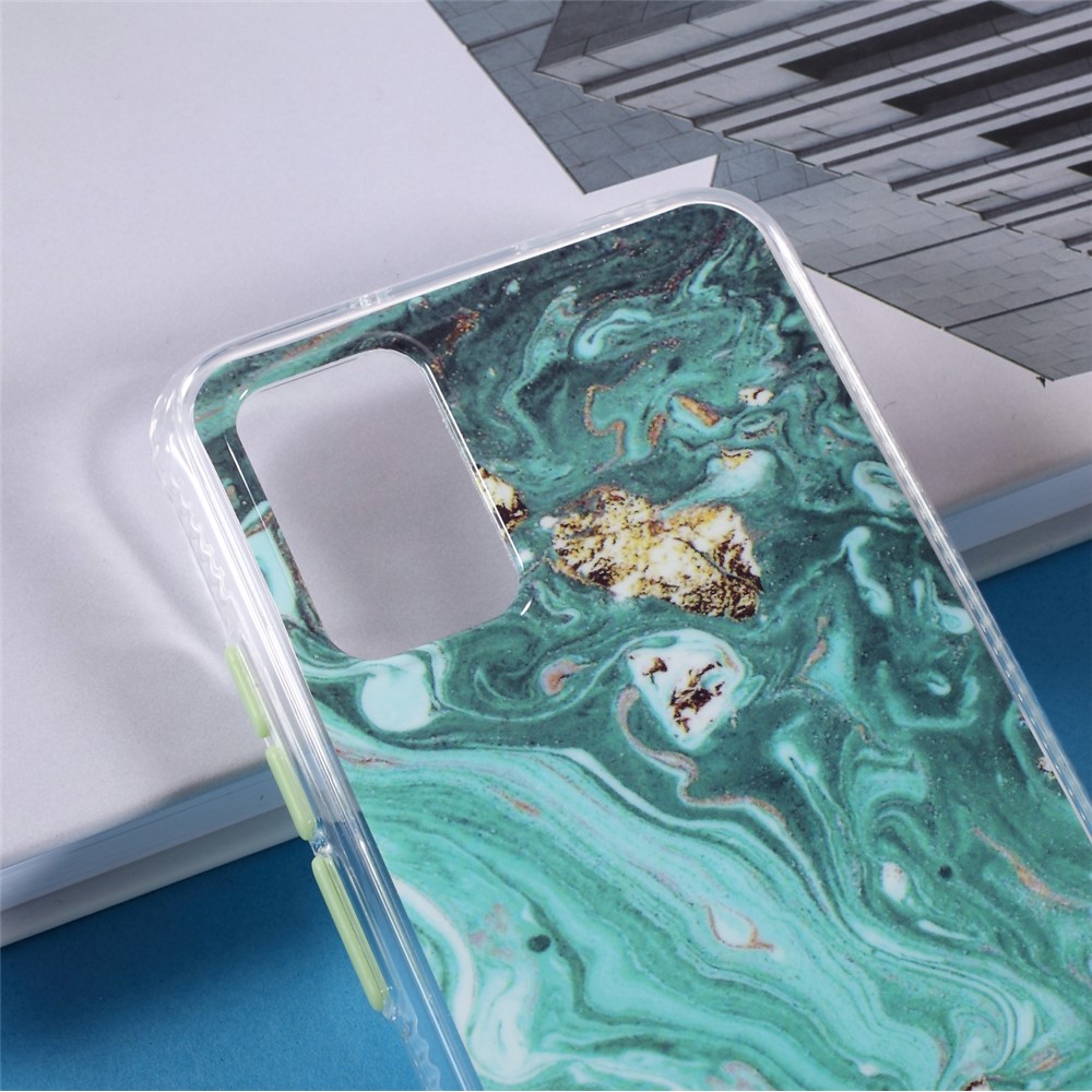For Samsung Galaxy A02s (164.2x75.9x9.1mm) Glaze Marble Pattern Back PC + TPU Hybrid Phone Case - Green-4