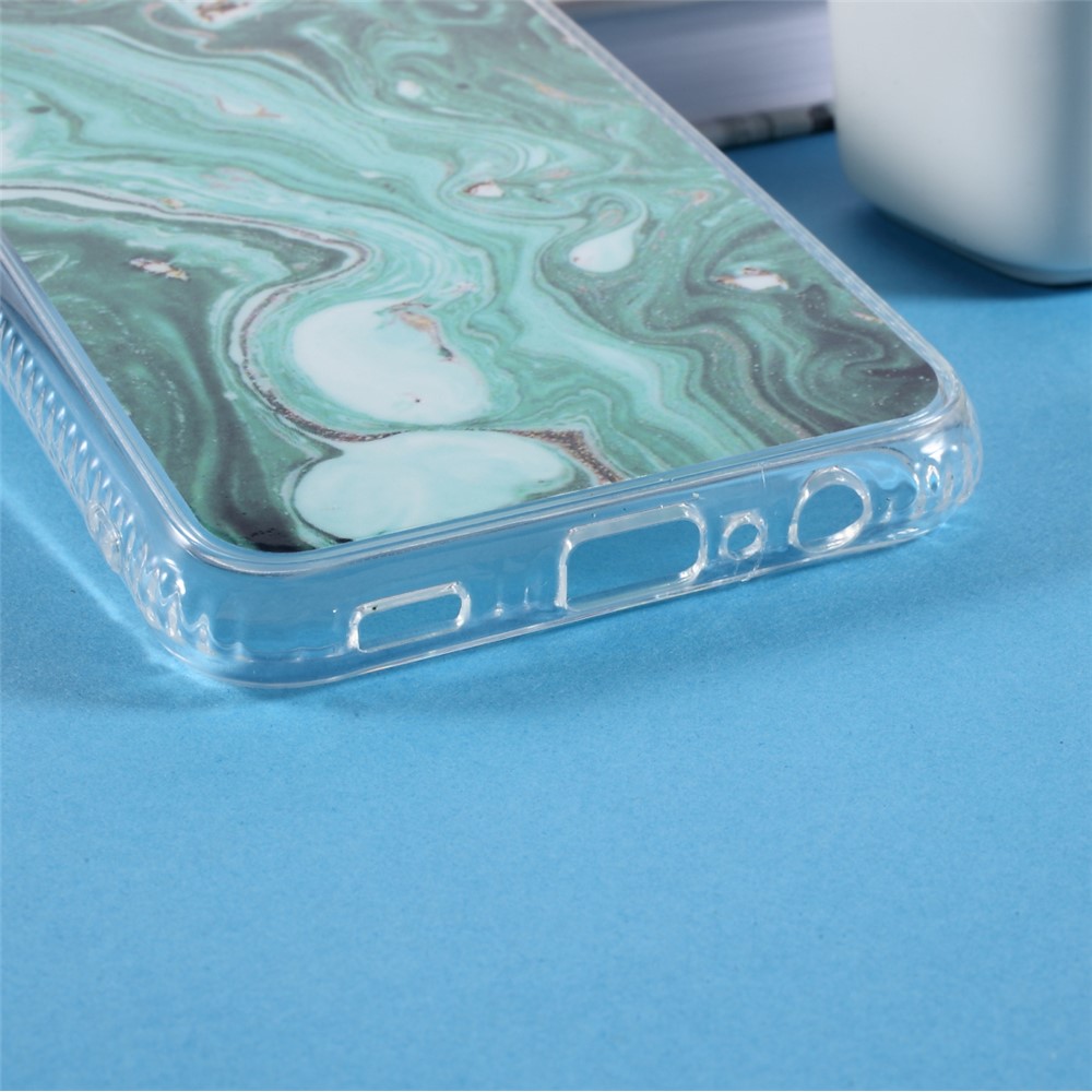 For Samsung Galaxy A02s (164.2x75.9x9.1mm) Glaze Marble Pattern Back PC + TPU Hybrid Phone Case - Green-5