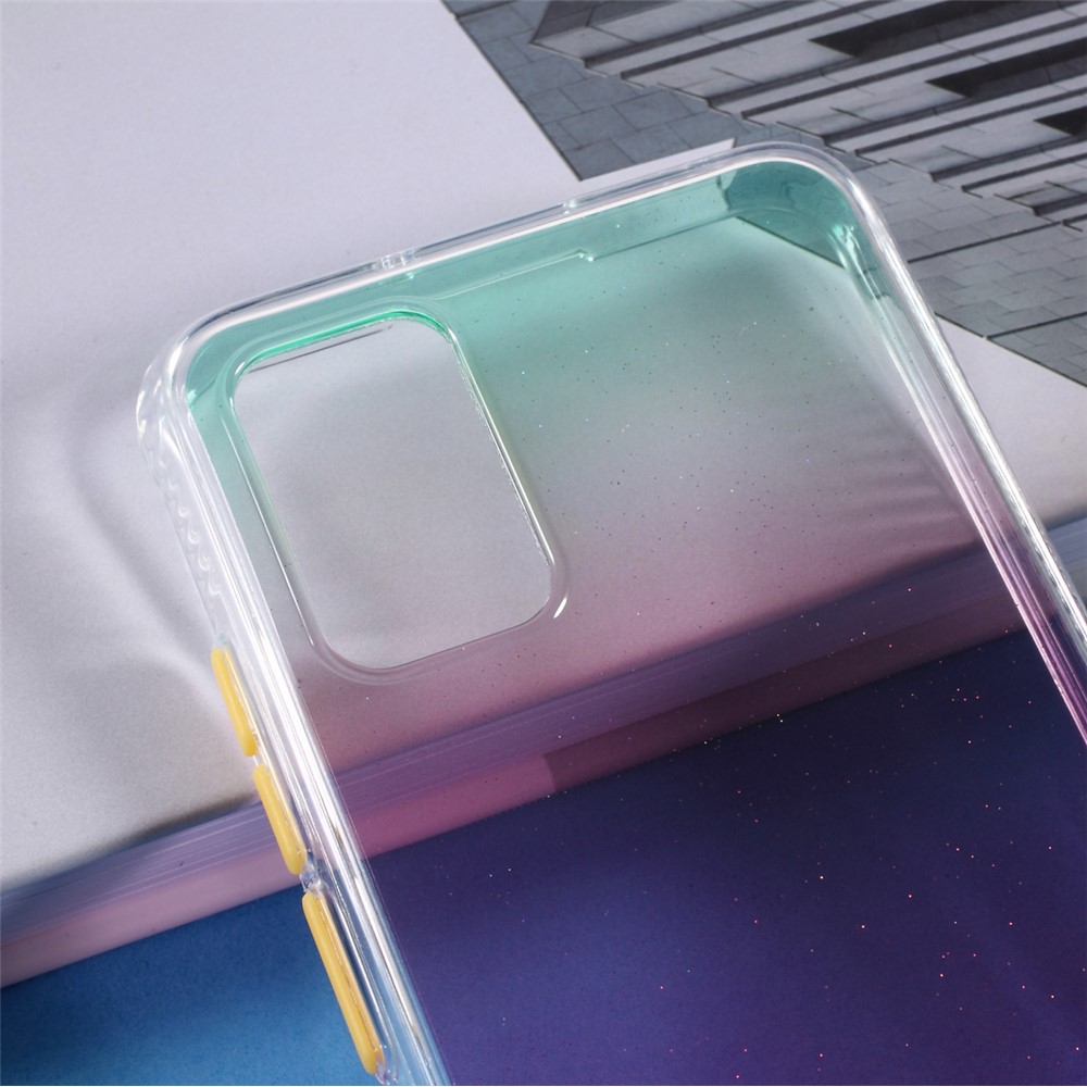 Gradient Soft TPU + Acrylic Combo Hybrid Phone Cover Shell for Samsung Galaxy A02s (164.2x75.9x9.1mm) - Purple-4
