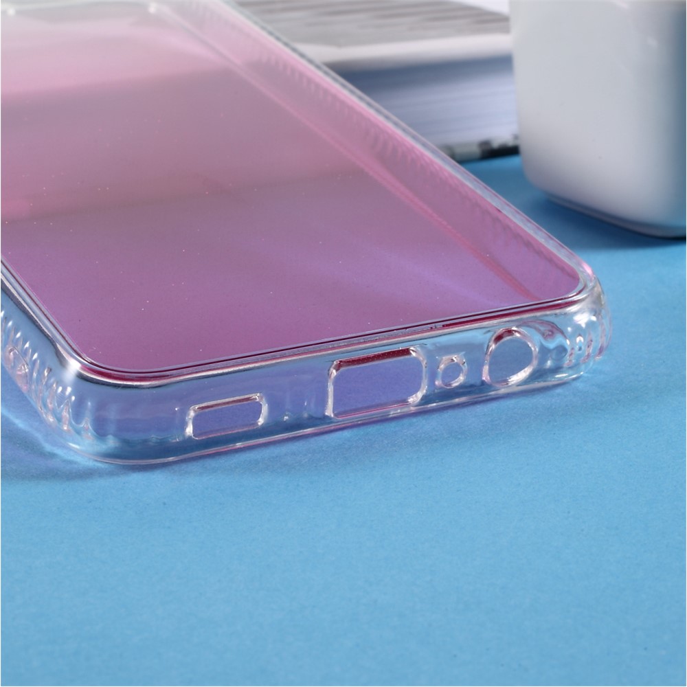 Gradient Soft TPU + Acrylic Combo Hybrid Phone Cover Shell for Samsung Galaxy A02s (164.2x75.9x9.1mm) - Purple-5