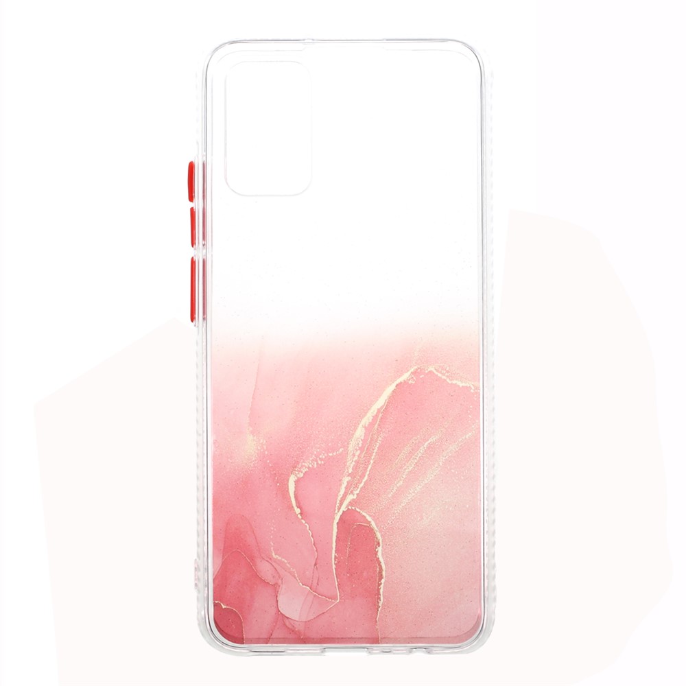 Marble Pattern TPU + Acylic Combo Well-Protected Phone Cover Case for Samsung Galaxy A02s (164.2x75.9x9.1mm) - Red-1