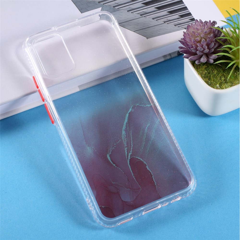 Marble Pattern TPU + Acylic Combo Well-Protected Phone Cover Case for Samsung Galaxy A02s (164.2x75.9x9.1mm) - Red-2