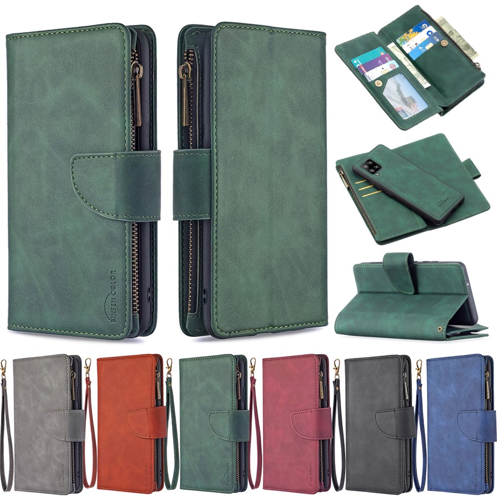 BF02 Silky Touch Skin Detachable 2-in-1 Leather Phone Cover with Zipper Pocket for Samsung Galaxy A42 5G - Blue-11