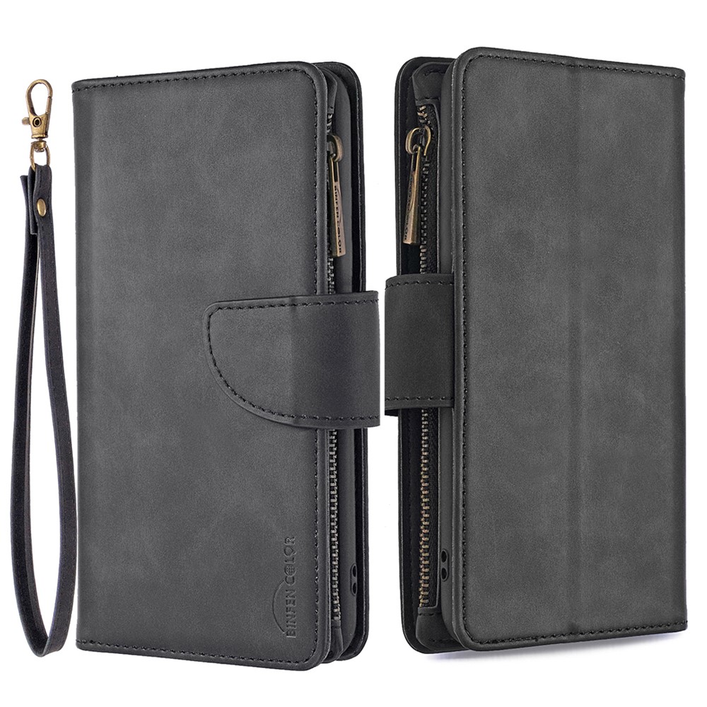 BF02 Silky Touch Skin Detachable 2-in-1 Leather Wallet Phone Case Shell with Zipper Pocket for Samsung Galaxy A52 5G/4G - Black-1