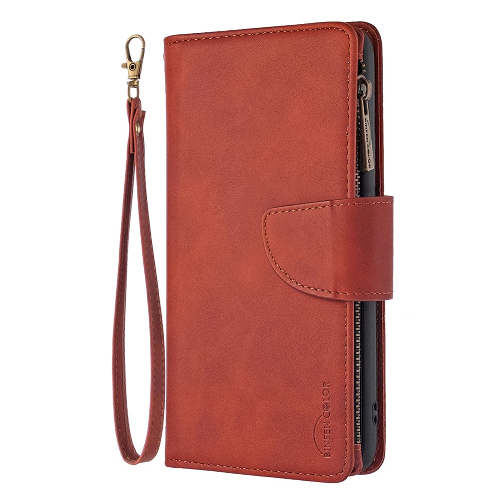 BF02 Silky Touch Skin Detachable 2-in-1 Leather Wallet Phone Case Shell with Zipper Pocket for Samsung Galaxy A52 5G/4G - Brown-2