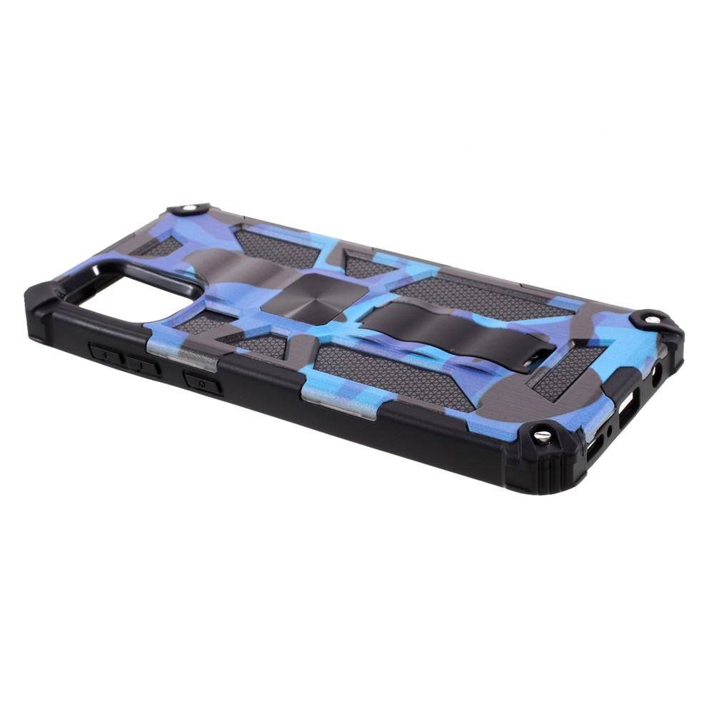 Conception De Camouflage Bien Protégée Détachable 2 En 1 Coquille De Protection Téléphonique Avec Feuille D'aimant Pour Samsung Galaxy A71 5G SM-A716 - Bleu Foncé-3