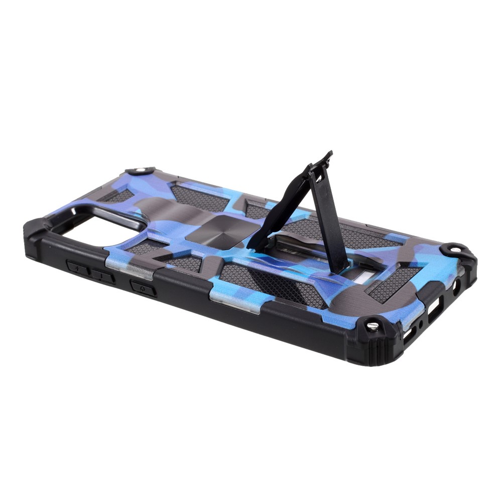 Conception De Camouflage Bien Protégée Détachable 2 En 1 Coquille De Protection Téléphonique Avec Feuille D'aimant Pour Samsung Galaxy A71 5G SM-A716 - Bleu Foncé-5