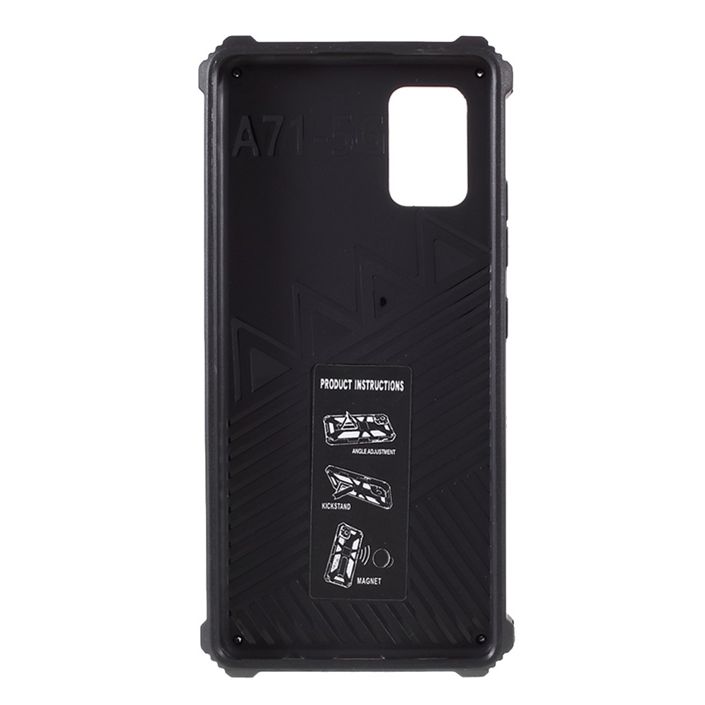 Conception De Camouflage Bien Protégée Détachable 2 En 1 Coquille De Protection Téléphonique Avec Feuille D'aimant Pour Samsung Galaxy A71 5G SM-A716 - Bleu Foncé-7